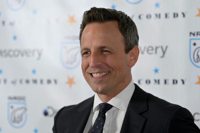 Seth Meyers on red carpet at Night of Comedy Benefit