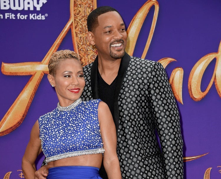 Jada Pinkett Smith and Will Smith attend the premiere of Disney's "Aladdin" at El Capitan Theatre on May 21, 2019 in Los Angeles, California.