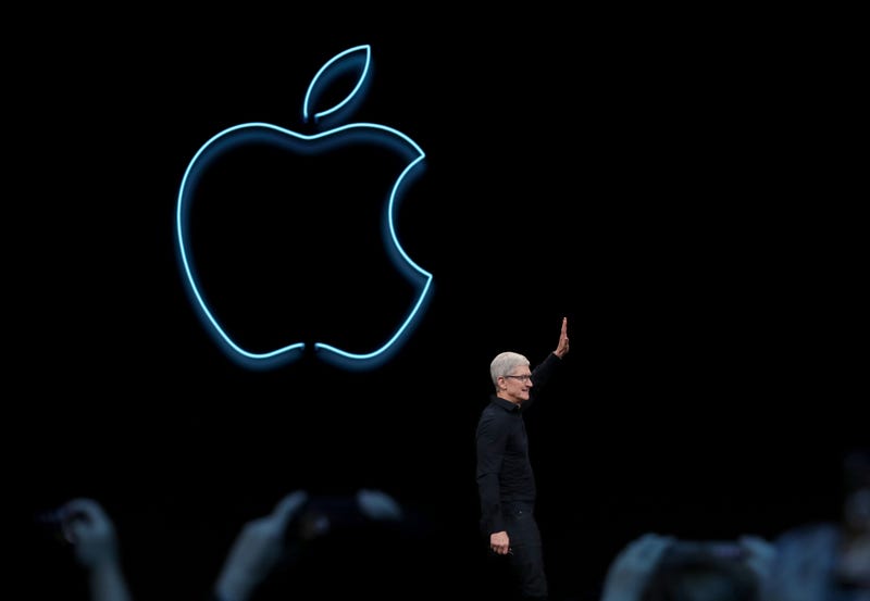 : Apple CEO Tim Cook delivers the keynote address during the 2019 Apple Worldwide Developer Conference (WWDC) at the San Jose Convention Center on June 03, 2019 in San Jose.