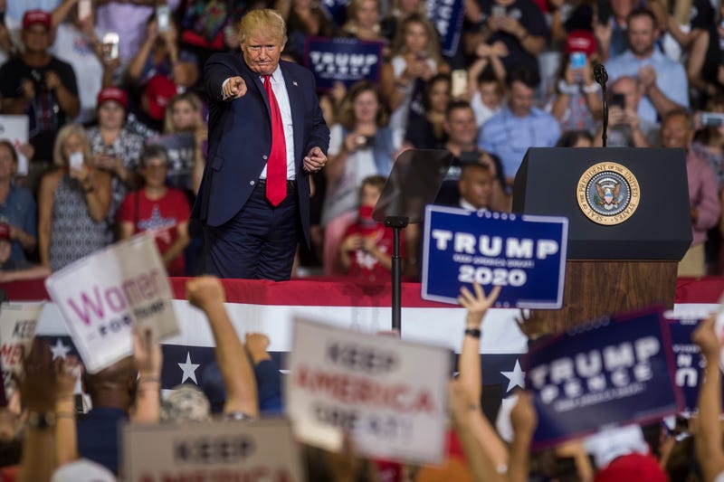 President Donald Trump speaks during a Keep America Great rally on July 17, 2019 in Greenville, North Carolina.