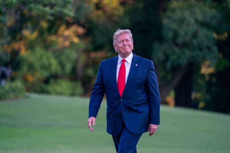 President Donald Trump walks off Marine One at the White House after spending the weekend at the G20 Summit and meeting Kim Jong Un, in the DMZ on June 30, 2019.