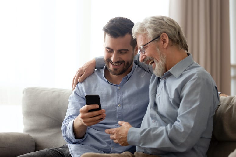 Father, Son, Senior, Millennial
