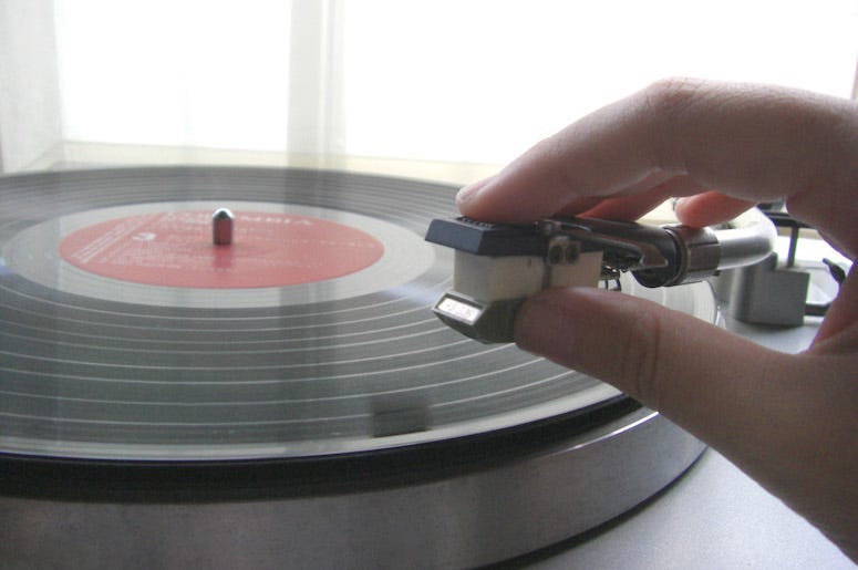 Vinyl, Record Player, Needle, Hand