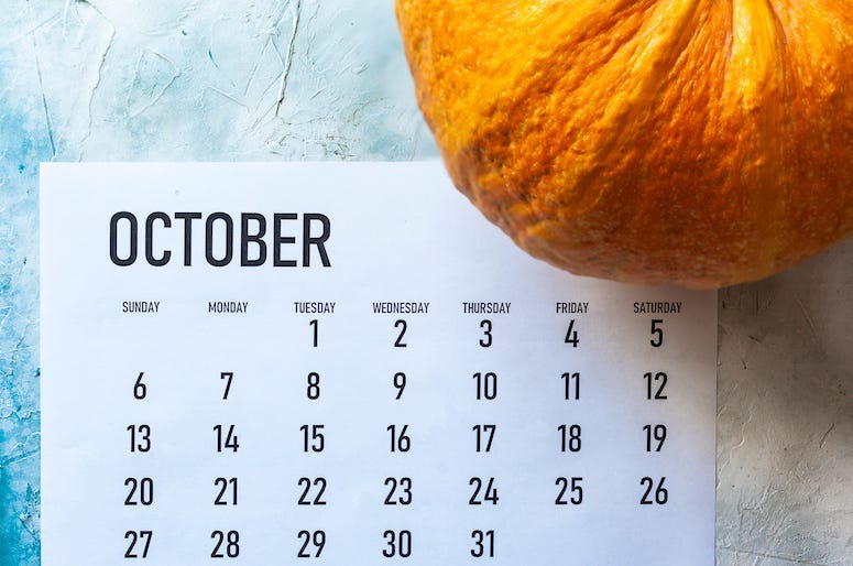 Calendar, October, Pumpkin