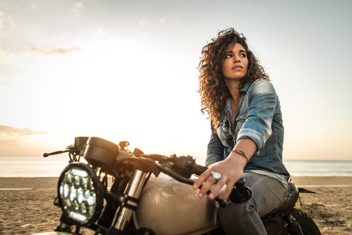 Woman on a motorcycle