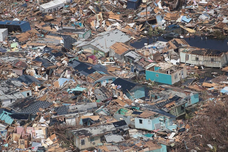 View of damage caused by Hurricane Dorian in the Bahamas.