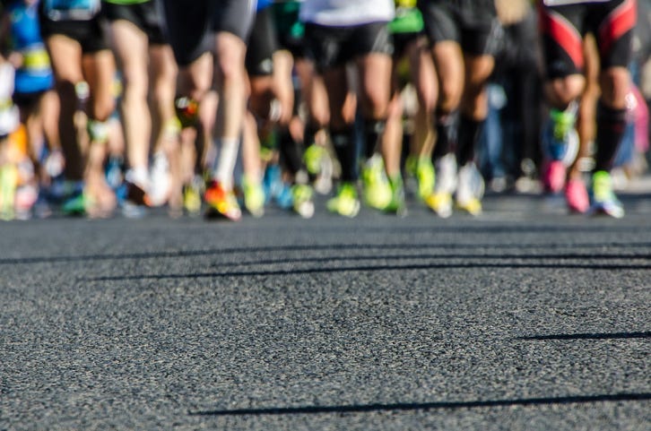 Group of people running