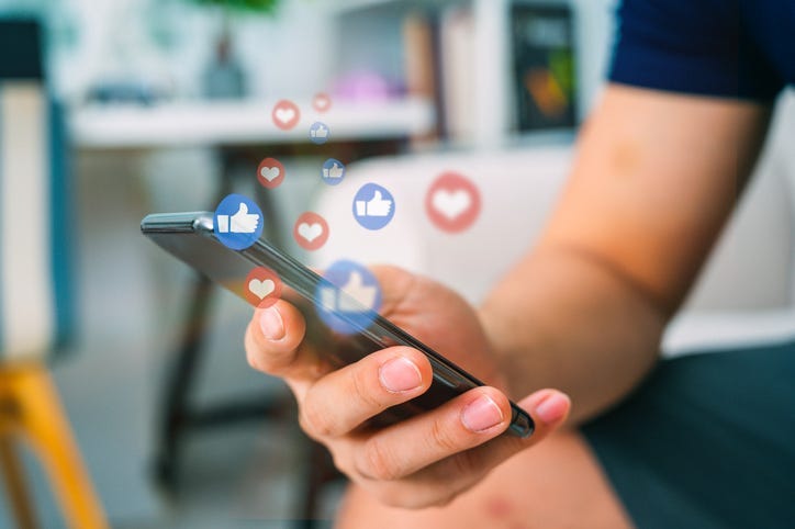 A person using social media