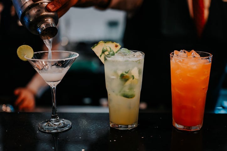 Mixed Drinks at a bar