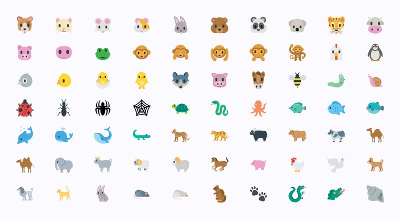 Animals Vector Illustration Emojis, Icons Set. All Flat Wildlife Symbols Collection – Vector