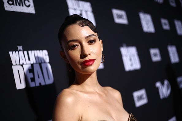 Christian Serratos attends The Walking Dead Premiere and Party on September 23, 2019 in West Hollywood, California.