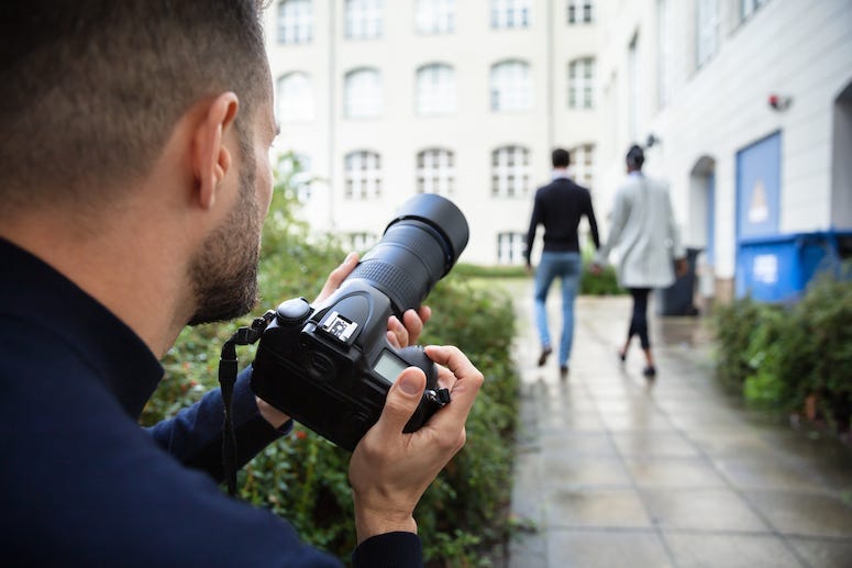 Spy, Camera, Taking Pictures, Couple