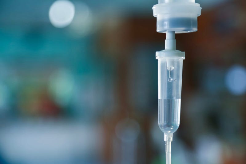 Medical IV bag.