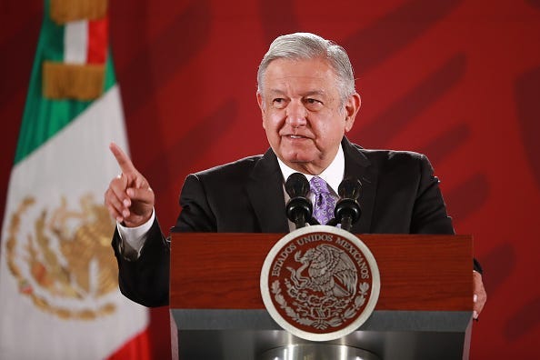 President of Mexico Andres Manuel Lopez Obrador speaks with the press during the Presidential Daily Morning Briefing on November 13, 2019 in Mexico City, Mexico. Lopez Obrador gave details about the asylum granted to Former President of Bolivia Evo Morale