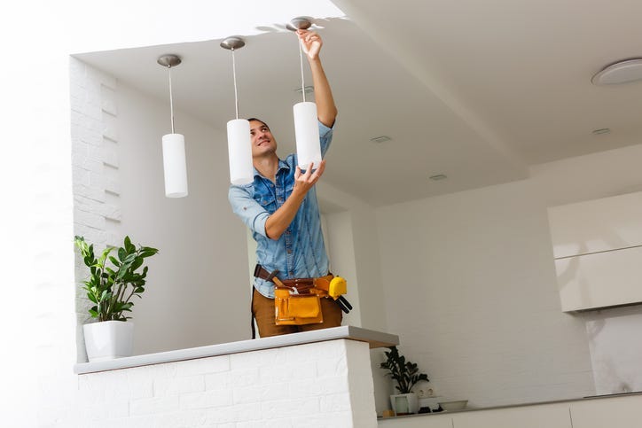 chandelier installation