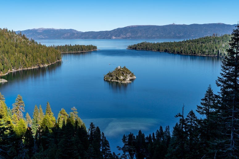Emerald Bay, Lake Tahoe, Lake, Water, Mountains