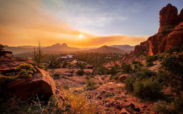 Sedona, Arizona, Grand Canyon, Chapel of the Holy Cross, Sunset