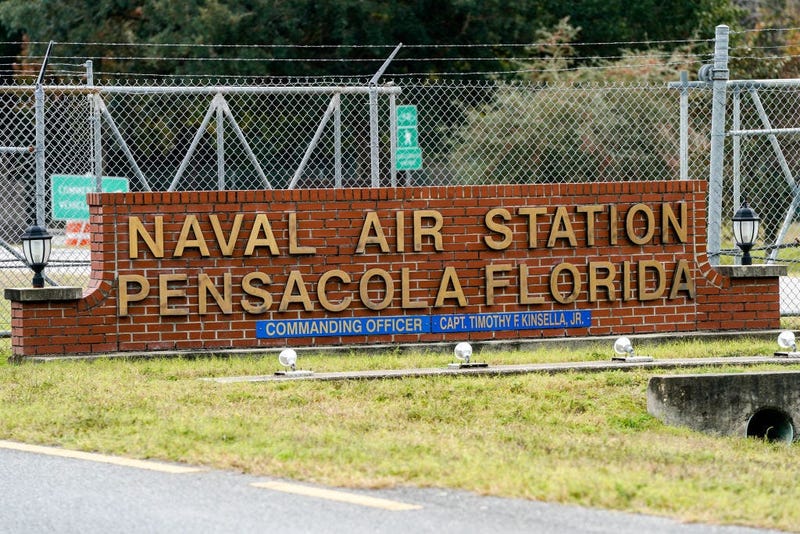 A general view of the atmosphere at the Pensacola Naval Air Station following a shooting on December 06, 2019 in Pensacola, Florida.