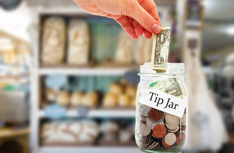 Tip Jar, Money, Cash, Restaurant