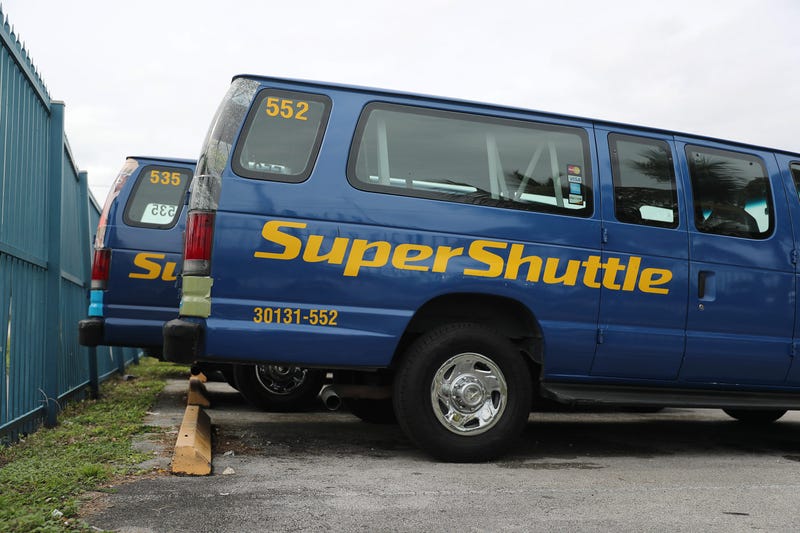 A SuperShuttle vehicle is seen parked in Miami, Florida on Friday.