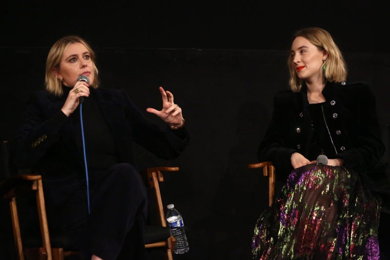 Director Greta Gerwig and star Saoirse Ronan attend the American Cinematheque Screening Q&A Of Columbia Pictures' "Little Women" at the Egyptian Theatre on January 03, 2020 in Hollywood.