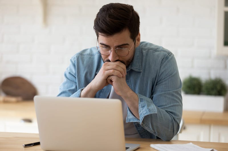Confused Person at Computer
