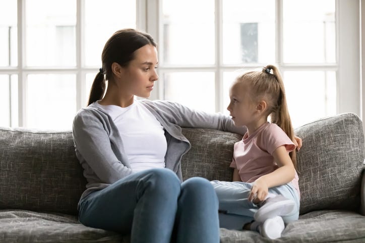 Mom Talking to Daughter