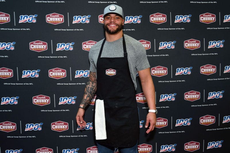 Dak Prescott attends the Dallas Cowboys' Dak Prescott & Campbell's Chunky Soup Donate 100,000 Bowls of Soup to Miami Homeless Shelter on January 29, 2020 in Miami, Florida.