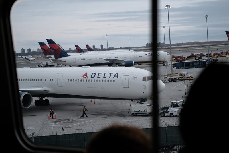 A Delta airplane at JFK Airport
