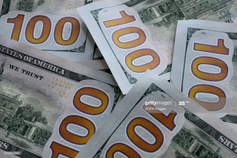 $100 bills of US currency