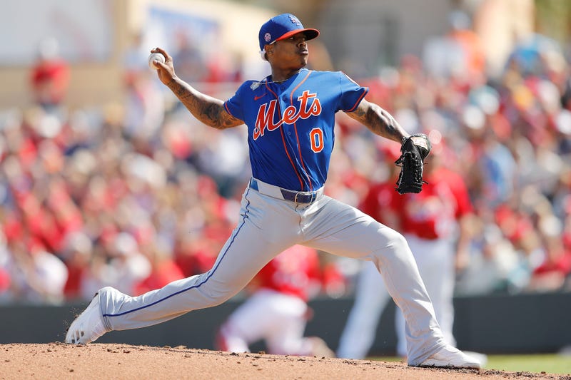 Marcus Stroman #0 of the New York Mets delivers a pitch in the second inning of a Grapefruit League spring training game at Roger Dean Stadium on February 22, 2020 in Jupiter, Florida.