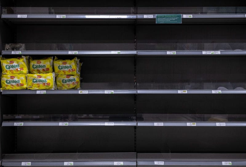 Grocery store empty shelves