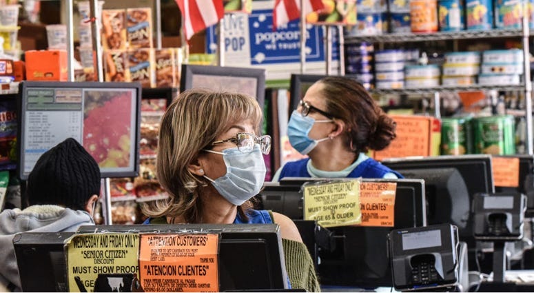coronavirus grocery store face mask