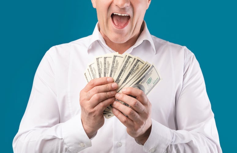 Man, Smile, Smiling, Cash, Money