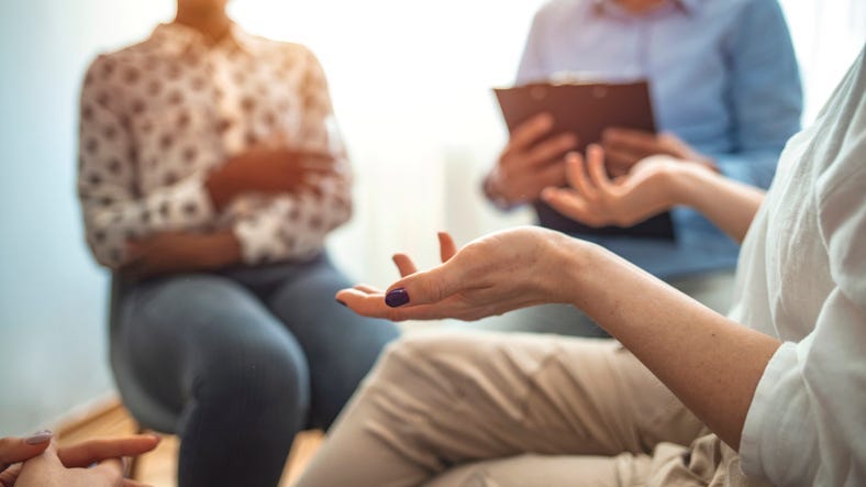 Close-up on a group discussion