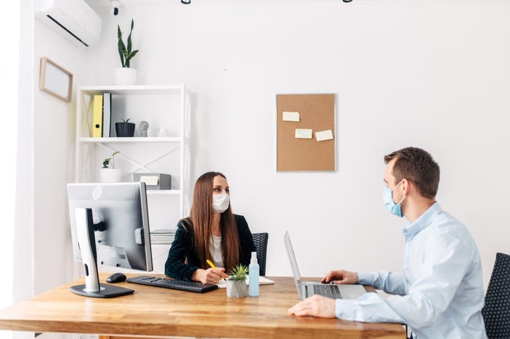 People working in an office