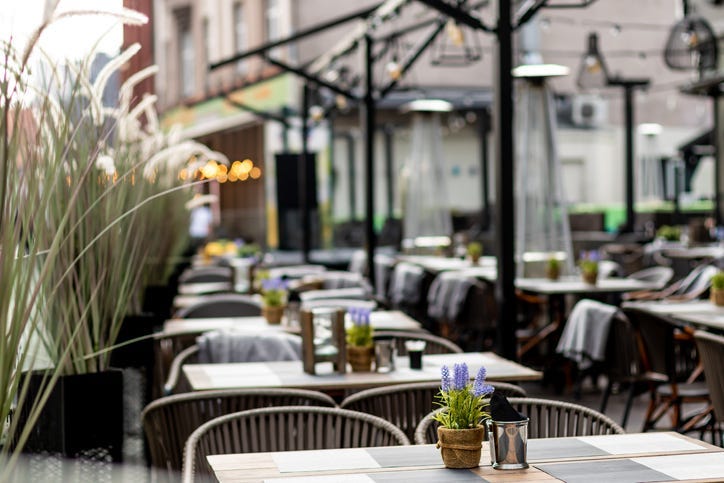 Outside dining at a restaurant