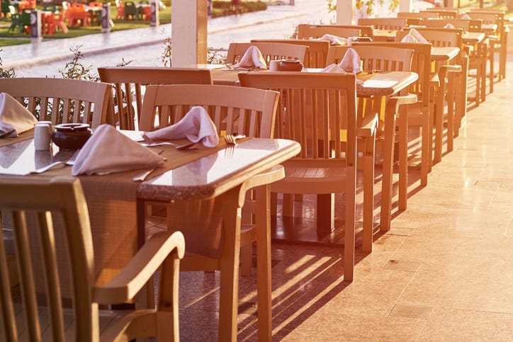 Restaurant seating outdoors