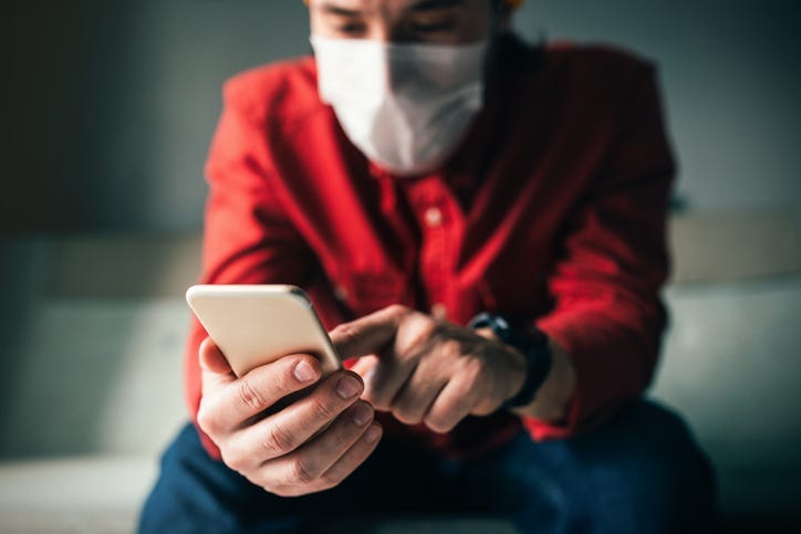 Man using his phone