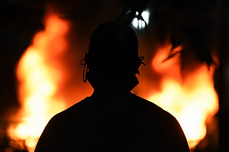 Fire at protest