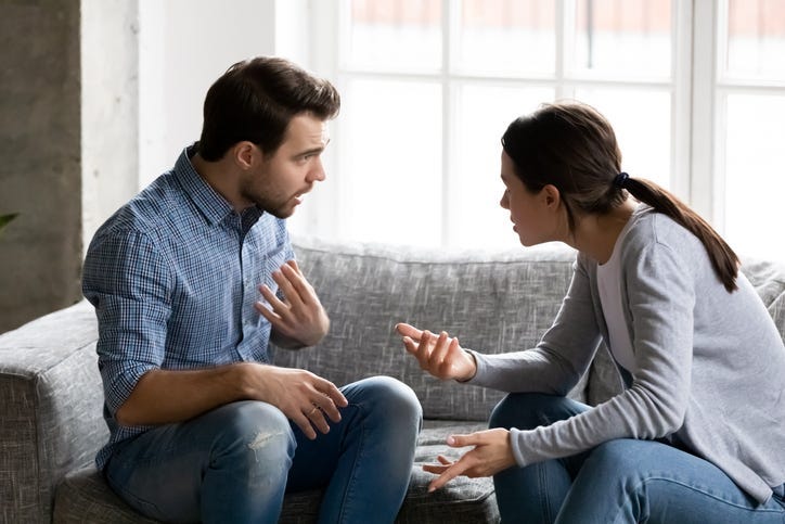 Couple arguing