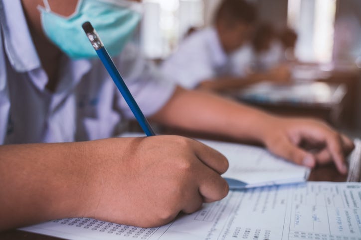 Kids In School Wearing Masks