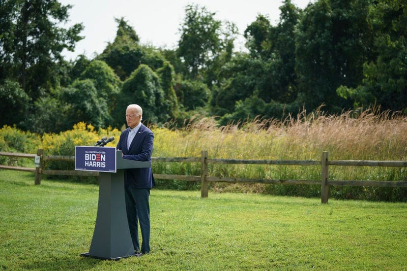 Democratic presidential nominee Joe Biden speaks about climate change and the wildfires on the West Coast
