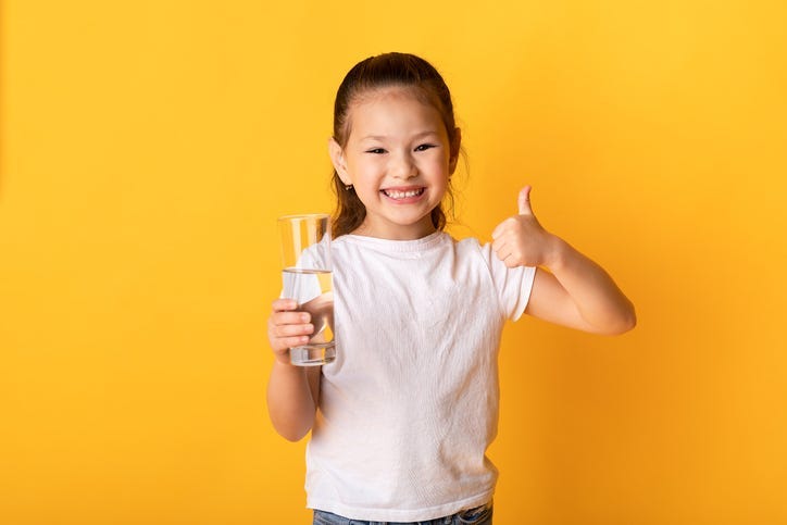 Kid drinking water