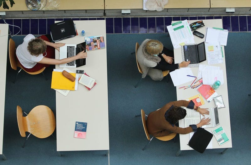 Students working on homework