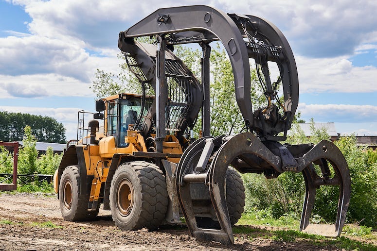 Log Skidder, Dual Function Grapple Skidder, Outdoors, Wood, Logs