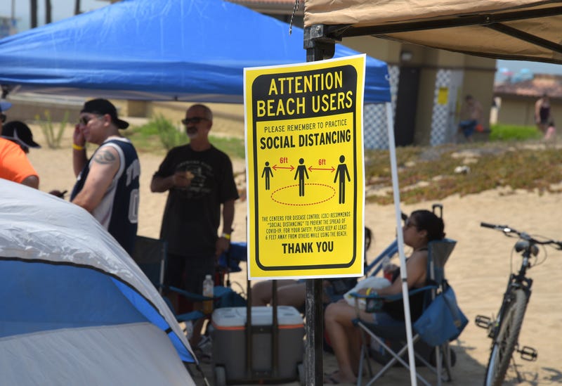 Social distancing on the beach