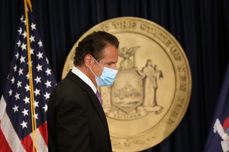 New York state Gov. Andrew Cuomo arrives for a news conference on September 08, 2020 in New York City.