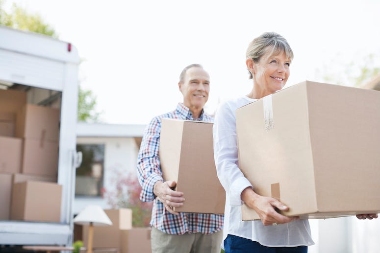 Parents, Couple, Moving, Boxes, Moving Truck, Walking