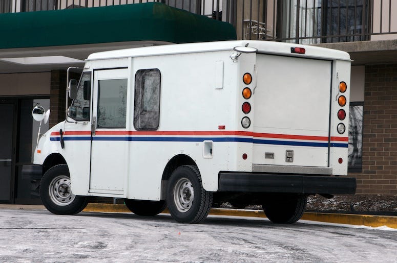 Mail Truck, Postal Truck, Parked, Street